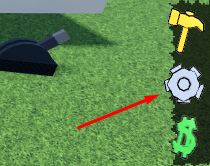 The settings button in Untitled Sandbox Game.