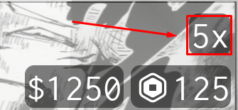 The button to change number of emotes to buy in Jujutsu Shenanigans