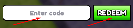 Enter code box and REDEEM button to redeem codes in +1 Assassin Leveling