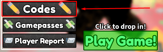 Blood Zone codes button