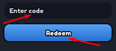 Enter code box and Redeem button to redeem codes in Mine a Planet