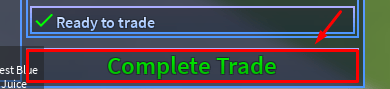 The "Complete Trade" button in AUT