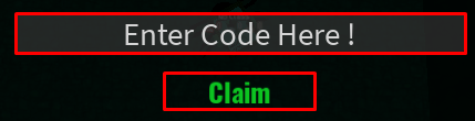 Dead Sewers enter codes box and claim button