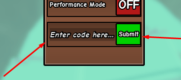 The Enter code here... box and Submit button in Greedy Growers