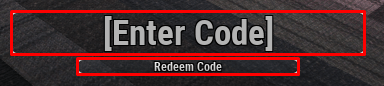 GLARE enter codes box and redeem code button