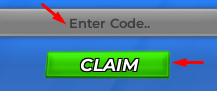 The "Enter Code" box and CLAIM button in Project Viltrumites