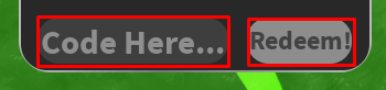 Soup Factory Tycoon enter codes box and redeem button