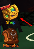 The Shop button in Rainbow Friends Morphs
