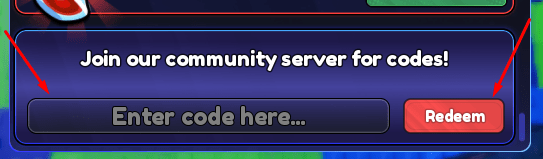 The Enter code here... box and Redeem button in Blue Lock Farm