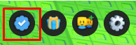 +1 Fist Per Click blue tick icon