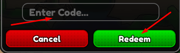 Enter Code box and Redeem button to redeem codes in Anime Universe