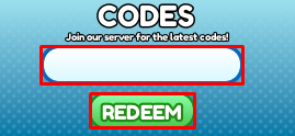 Tsunami Experiment enter codes box and redeem button