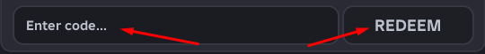Enter code box and REDEEM button to use codes in Steal A Mutant Seed