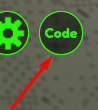 The Code button in Fill a hole with a million ducks
