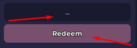 ... box and Redeem button to redeem codes in Chicken Rocket