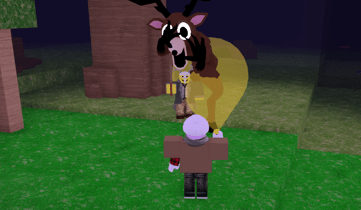 The Deer getting stunned by a flashlight in 99 Nights in the Forest