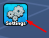 Settings icon in Capybara Training