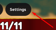 The Settings button in Reborn Insanity 2