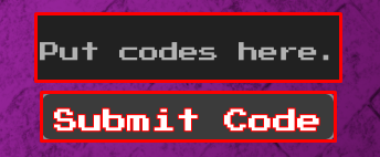 Undertale Dragons enter codes box and submit codes button