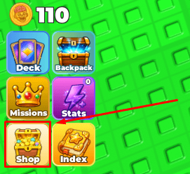 Brainrot Card Battles shop button