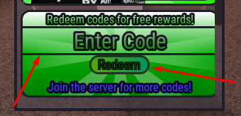 The Enter Code box and Redeem button in Jujutsu Culling