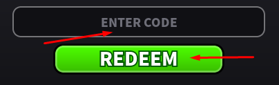ENTER CODE box and REDEEM button to use codes in Night Rider