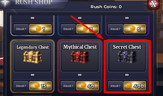 Boss Rush shop with the Secret Chest for sale in Sailor Piece