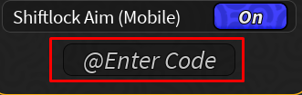 Pro Piece Pro Max enter codes box