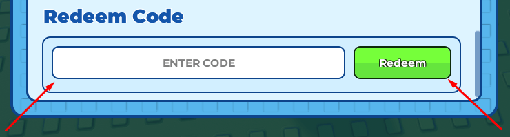 The ENTER CODE box and Redeem button in Garden Quest