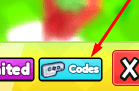 The Codes button in Lucky Block Smash Drop!