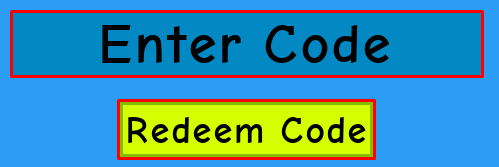 Super Power Training: Endless enter codes box and redeem code button