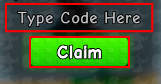 Plants Vs Brainrots enter codes box and claim button