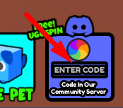 The code redeeming interface in UGC Blox Fruits