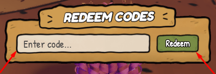 The Enter code... box and Redeem button in Hungry Wheels