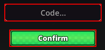 Idle Defense enter codes box and confirm button