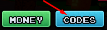 CODES button in Sticky Hands Evolution