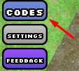The CODES button in Obby, But You Unlock Abilities