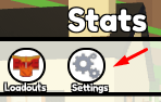The settings button in the stats page of The Cul De Sac