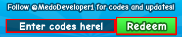 Grow a Car enter codes box and redeem button