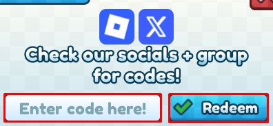 Tank Game enter codes box and redeem button