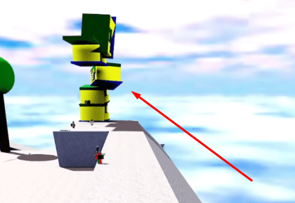 Slap Battles Fan Glove building in distance example