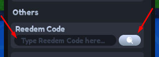 The Type Reedem Code here... box and search icon in MOUNT RNG