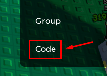 The "Code" button in Ding Dong Ditch A Brainrot
