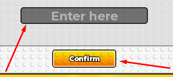 The Enter here box and Confirm button in Escape from the Quicksand
