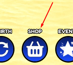 The Shop button in Sonic Speed Simulator RE-RAN