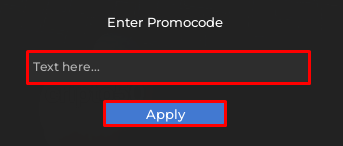 Sochi County enter codes box and apply button