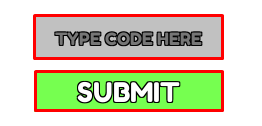 Femboy Simulator enter codes box and submit button