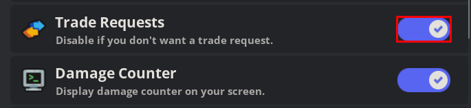 Meme Sea Trade Request setting