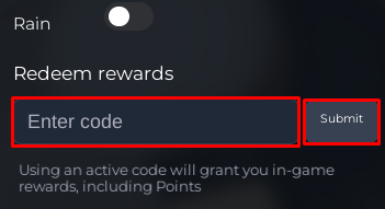 Birmingham Vehicle Simulator enter codes box and submit button