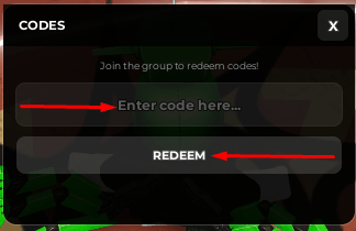 The codes section in Survive Homelander